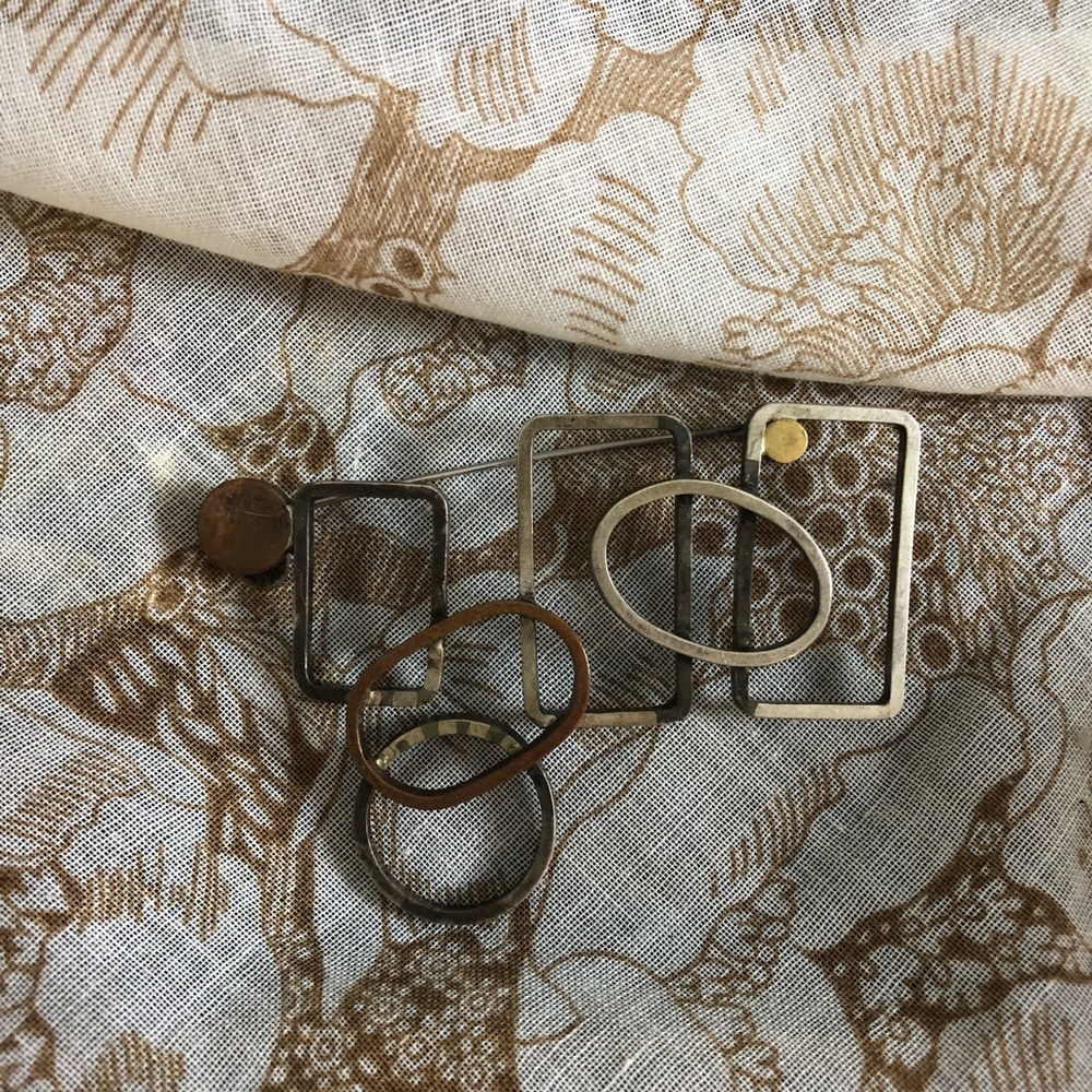 Vintage 60s Modernist Geometric Brooch